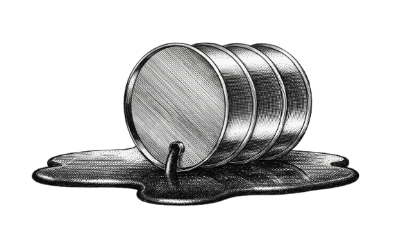 Barrel of bitumen representing 530kg of CO2e per tonne